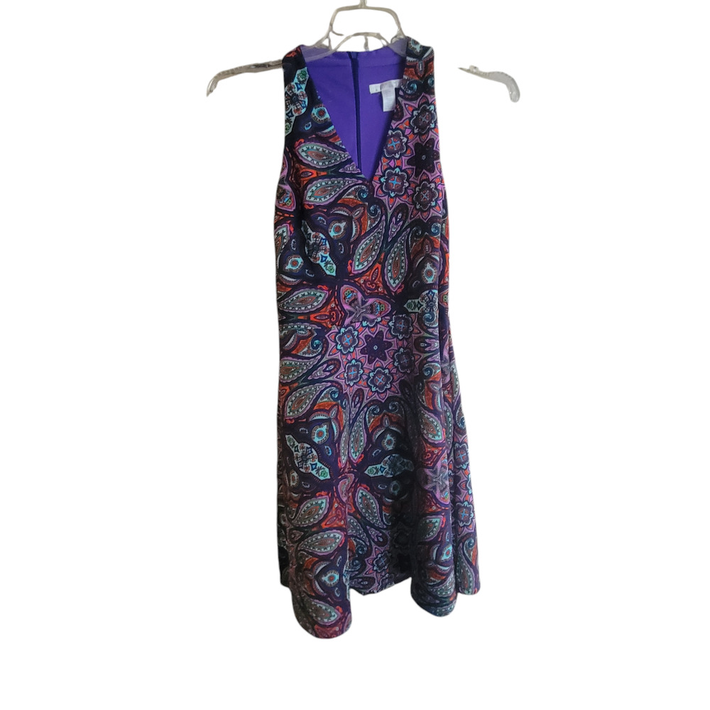 London Times Petites Dress Size 10P Paisley Hippie Boho Retro Phoebe Buffay 90s